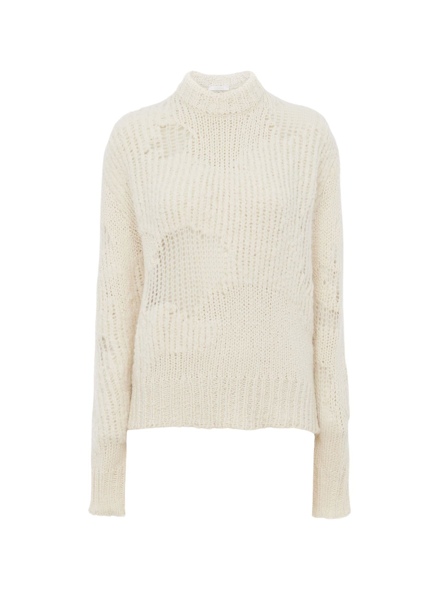 Pull large col montant en laine - Lait Iconique