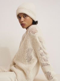 Pull large col montant en laine - Lait Iconique
