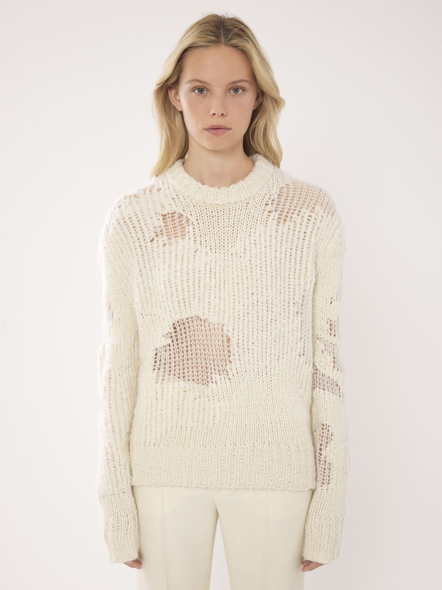 Pull large col montant en laine - Lait Iconique