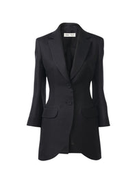 Veste redingote sablier en soie - Noir