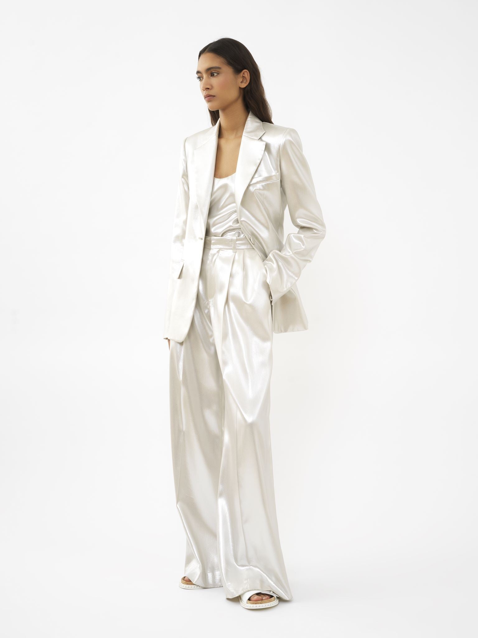 Veste blazer en soie - Nuage D'Argent