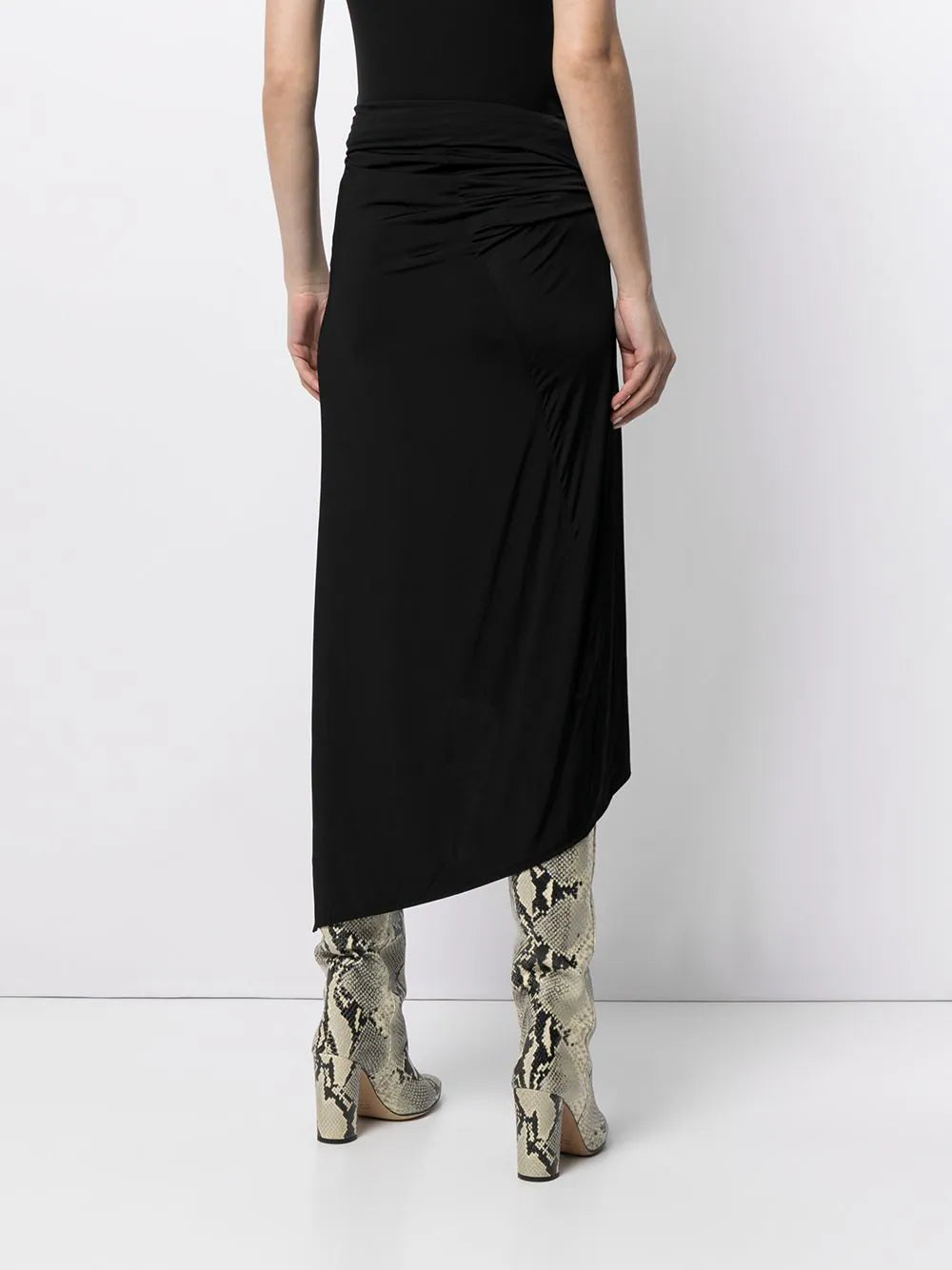 Jupe longue asymétrique à anneaux - Black
