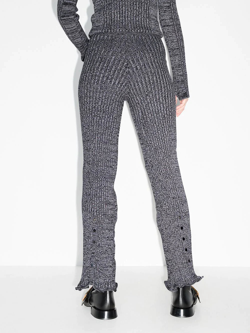 Pantalon côtelé en laine - Black & White