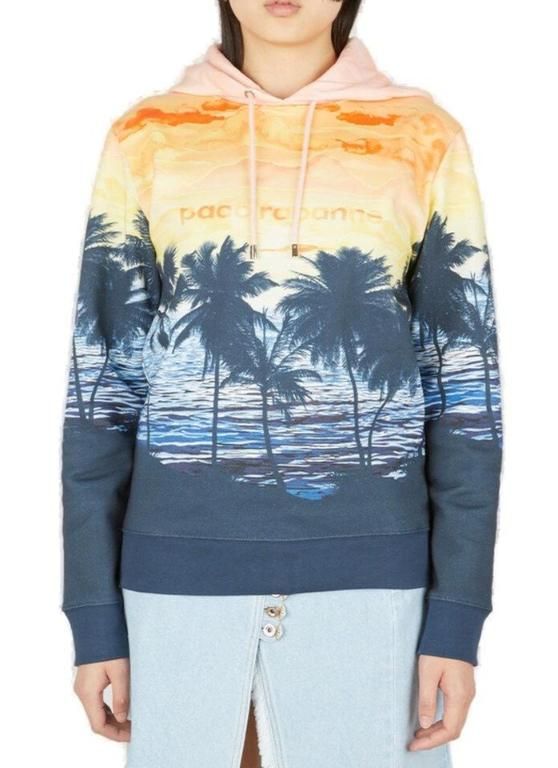 Sweat à capuche imprimé tropical - Navy Sunset