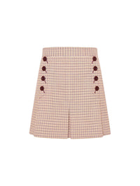 Jupe trapèze avec motif à carreaux - Multicolor