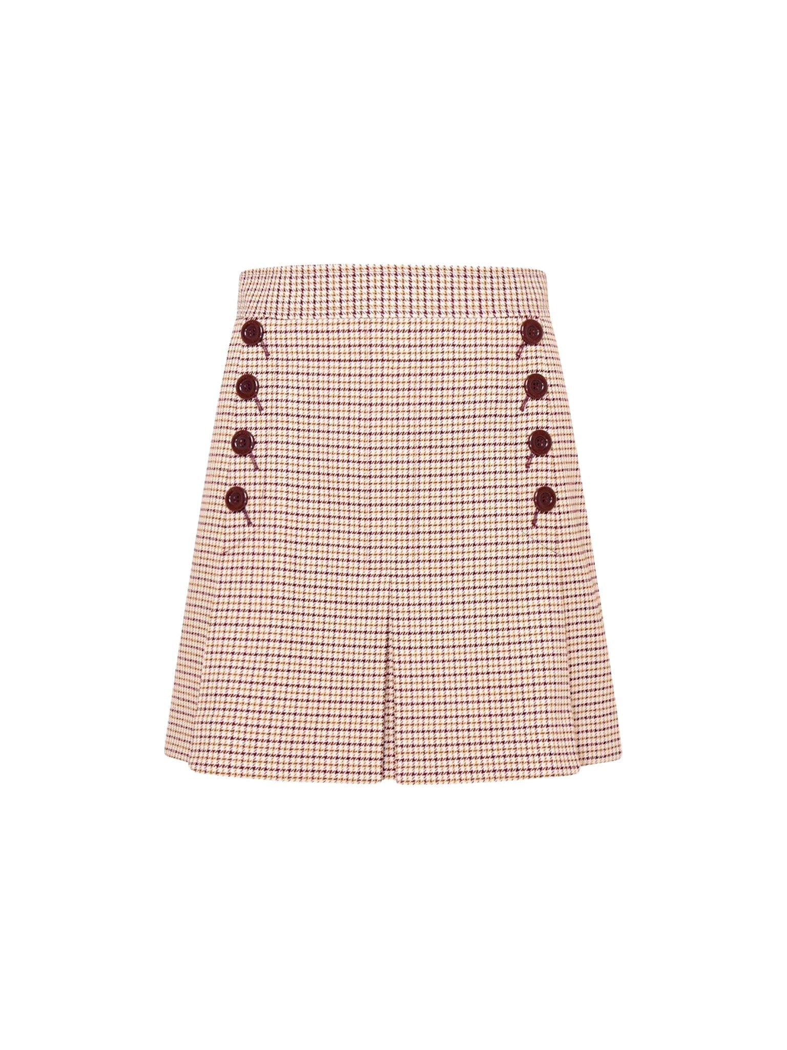 Jupe trapèze avec motif à carreaux - Multicolor
