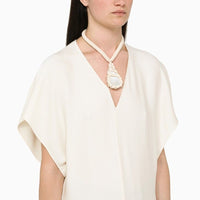 Top Caftan en soie - Ink Navy