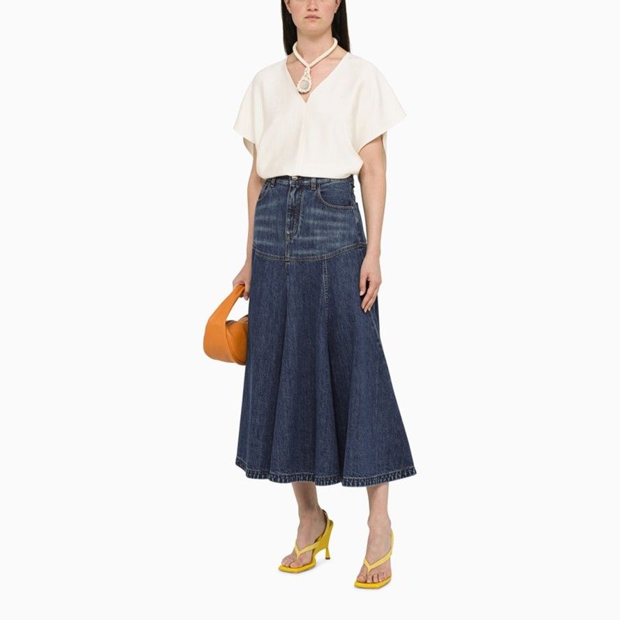 Top Caftan en soie - Ink Navy