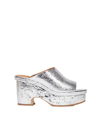 Mules Oli compensées en cuir - Eternal Grey