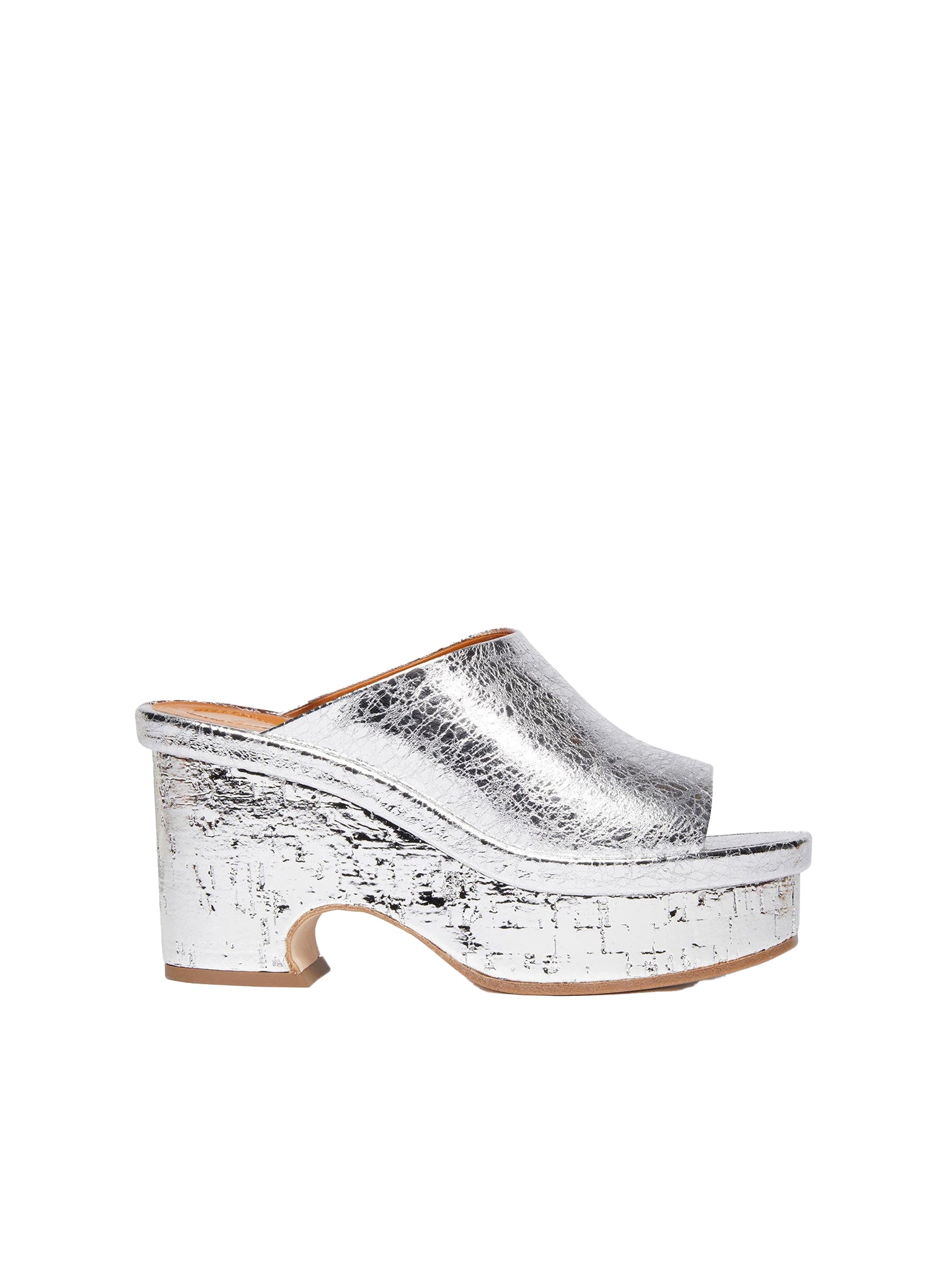 Mules Oli compensées en cuir - Eternal Grey