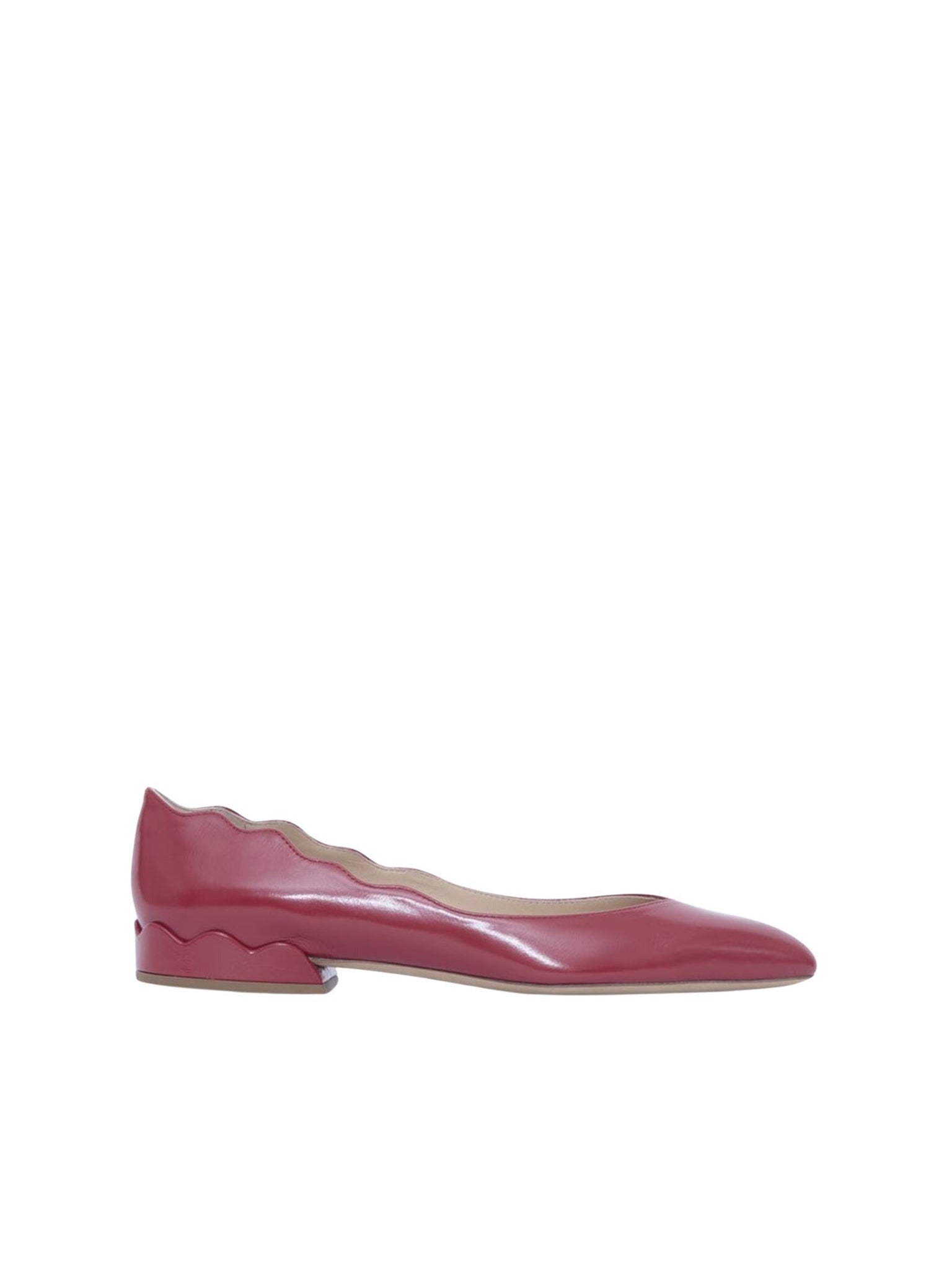 Ballerines Lauren à talons en cuir - Tulip Red