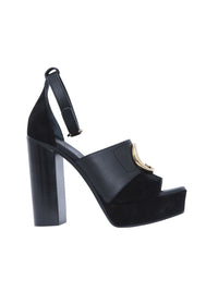 Sandales à talons Chloé «C» en cuir - Black