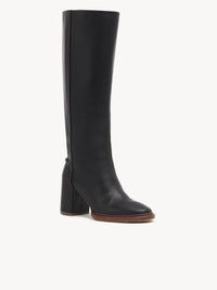Bottes à talons Edith en cuir - Black