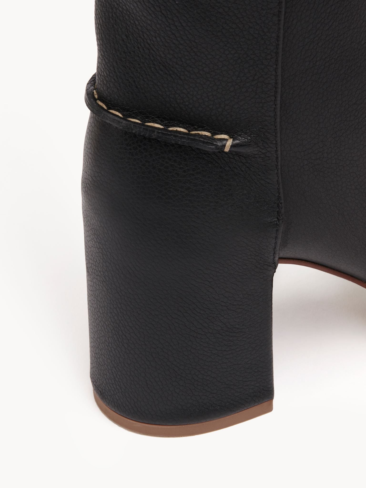 Bottes à talons Edith en cuir - Black