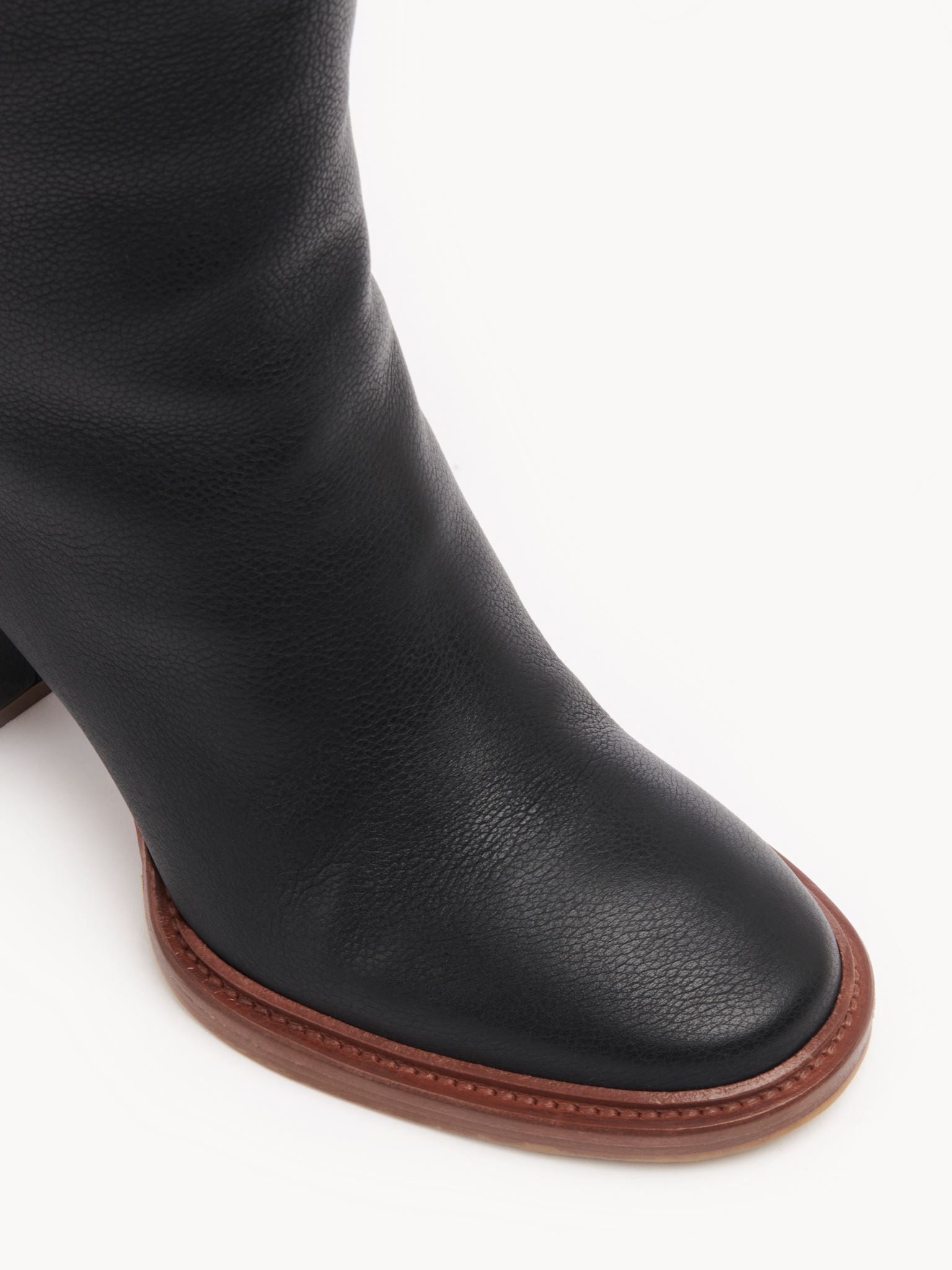 Bottes à talons Edith en cuir - Black