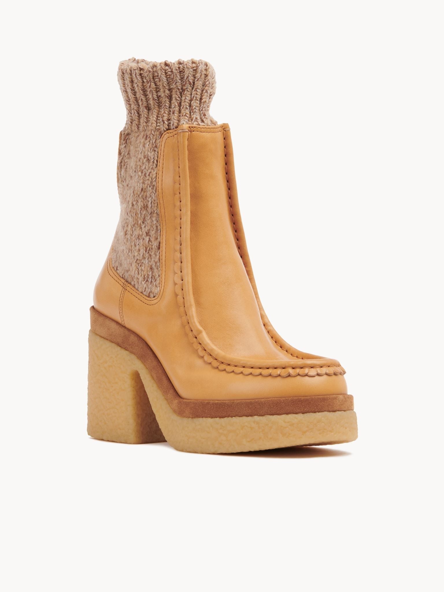 Bottines Jamie hautes en cuir - Burning Camel