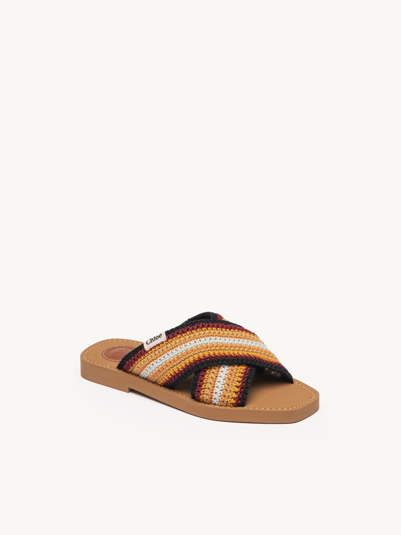 Mules plates croisées Woody - Multicolor Brown