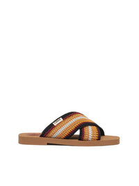 Mules plates croisées Woody - Multicolor Brown