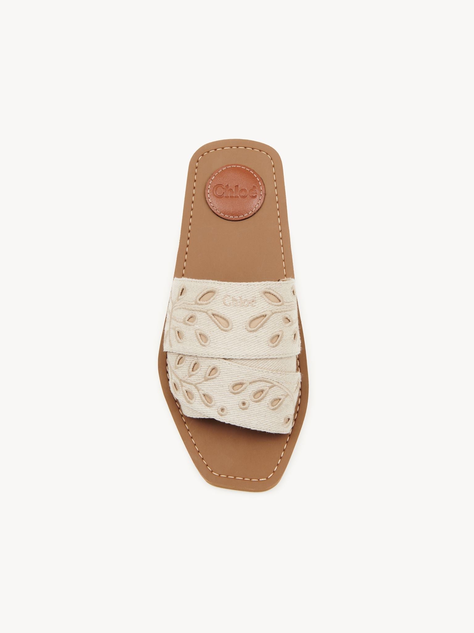 Mules plates Woody en cuir - Deep Ivory