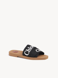 Mules plates Woody en lin - Black