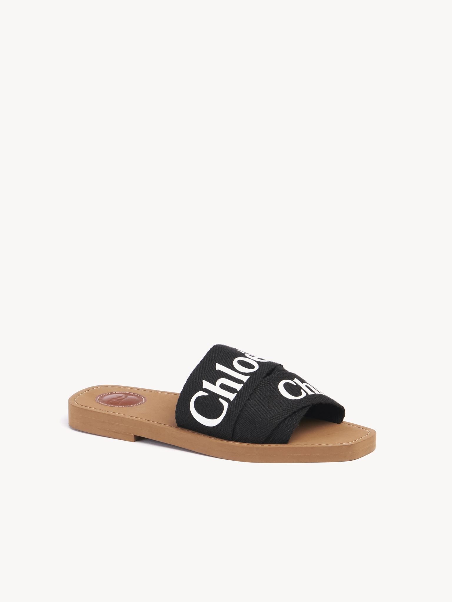 Mules plates Woody en lin - Black