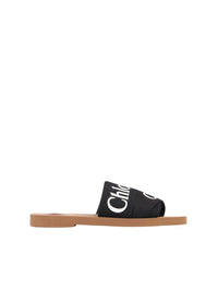 Mules plates Woody en lin - Black