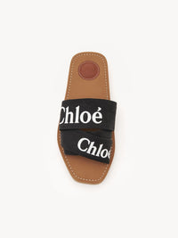 Mules plates Woody en lin - Black