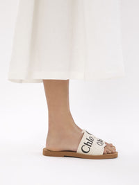 Mules plates Woody en lin - White