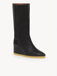 Bottes compensées Moreen en cuir - Noir