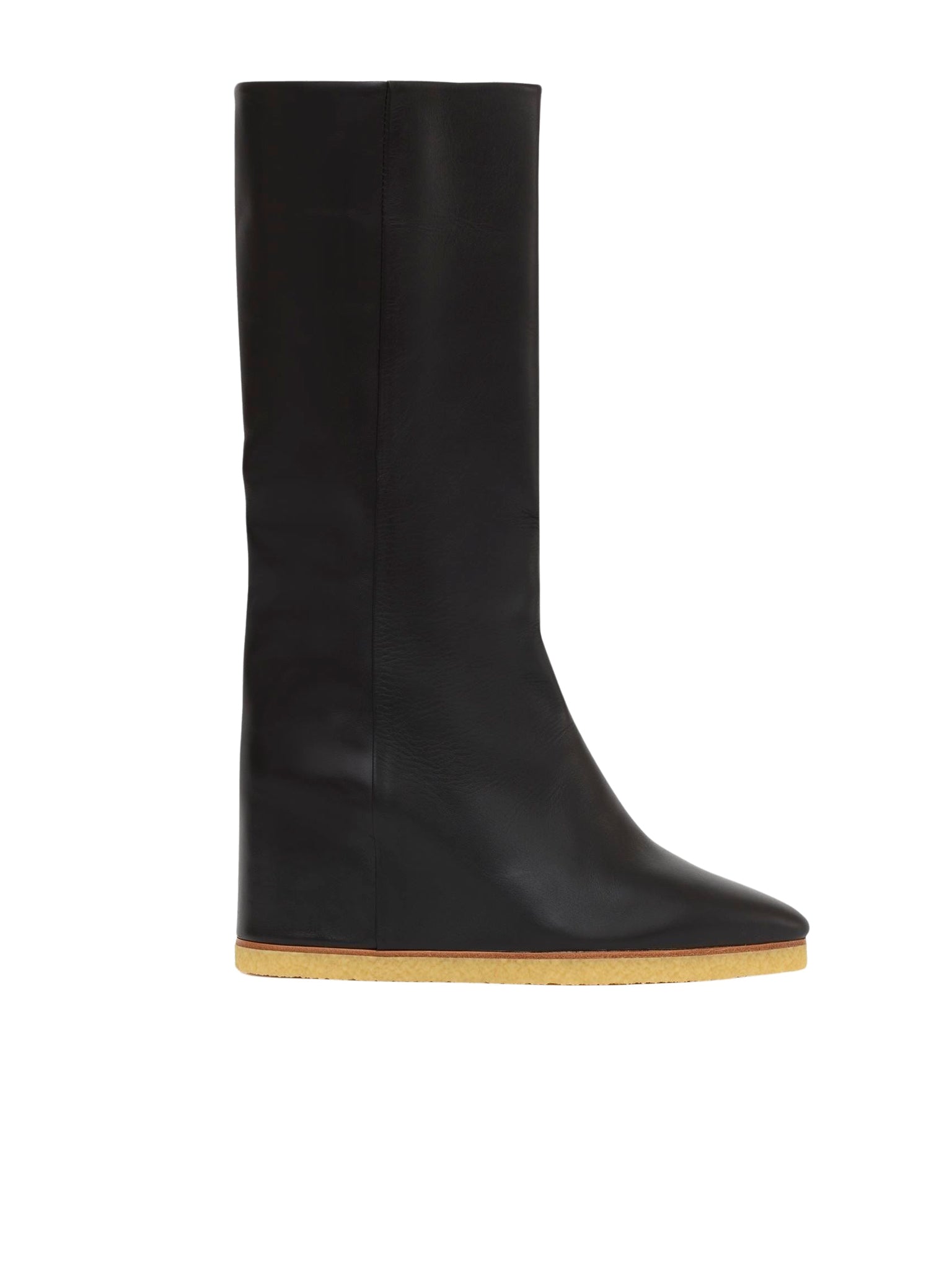 Bottes compensées Moreen en cuir - Noir