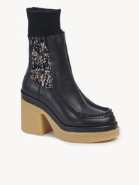 Bottines Jamie hautes en cuir - Black