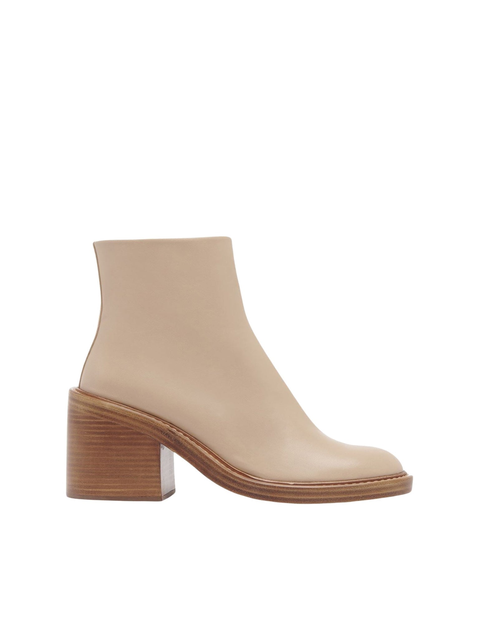 Bottines à talon May en cuir - Bronzage Doux