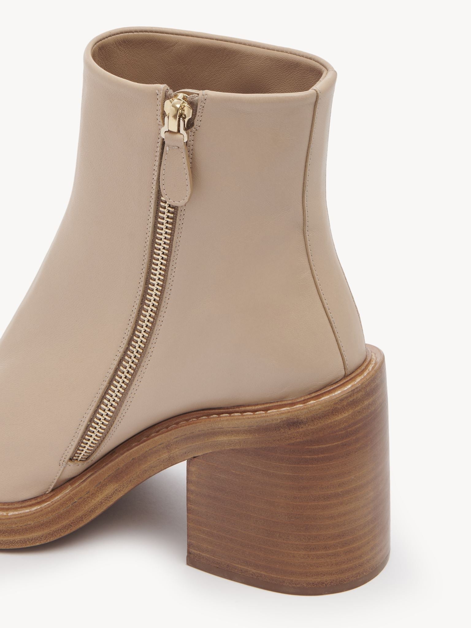 Bottines à talon May en cuir - Bronzage Doux