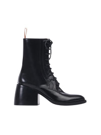 Bottines à lacets montantes July en cuir - Black