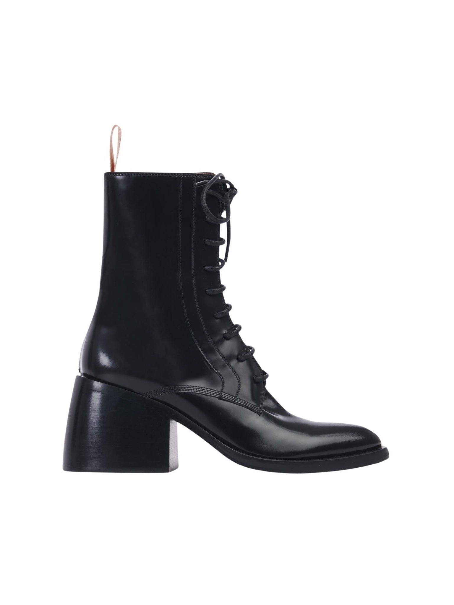 Bottines à lacets montantes July en cuir - Black