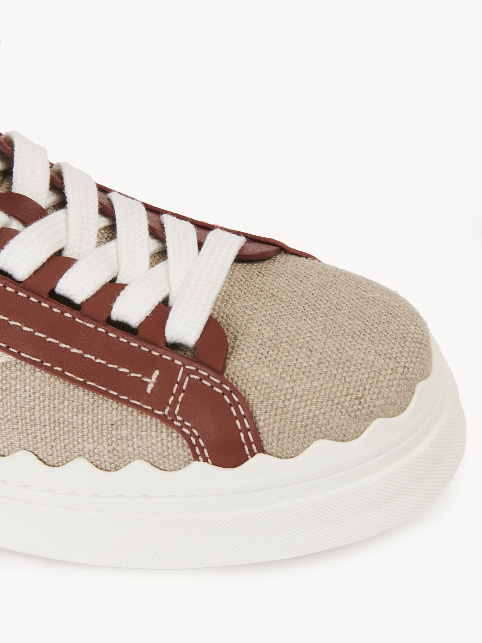 Sneakers Lauren en cuir - White & Brown