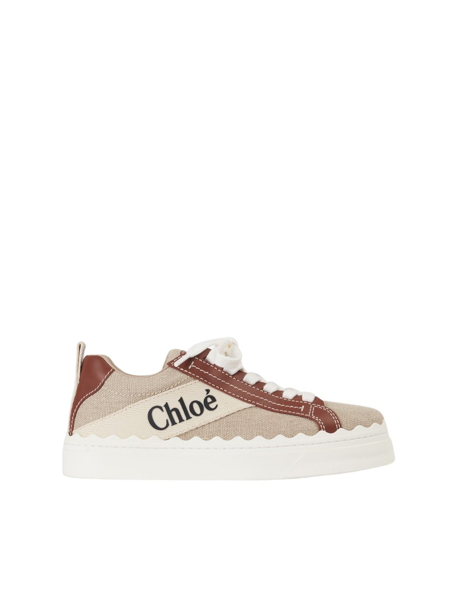 Sneakers Lauren en cuir - White & Brown