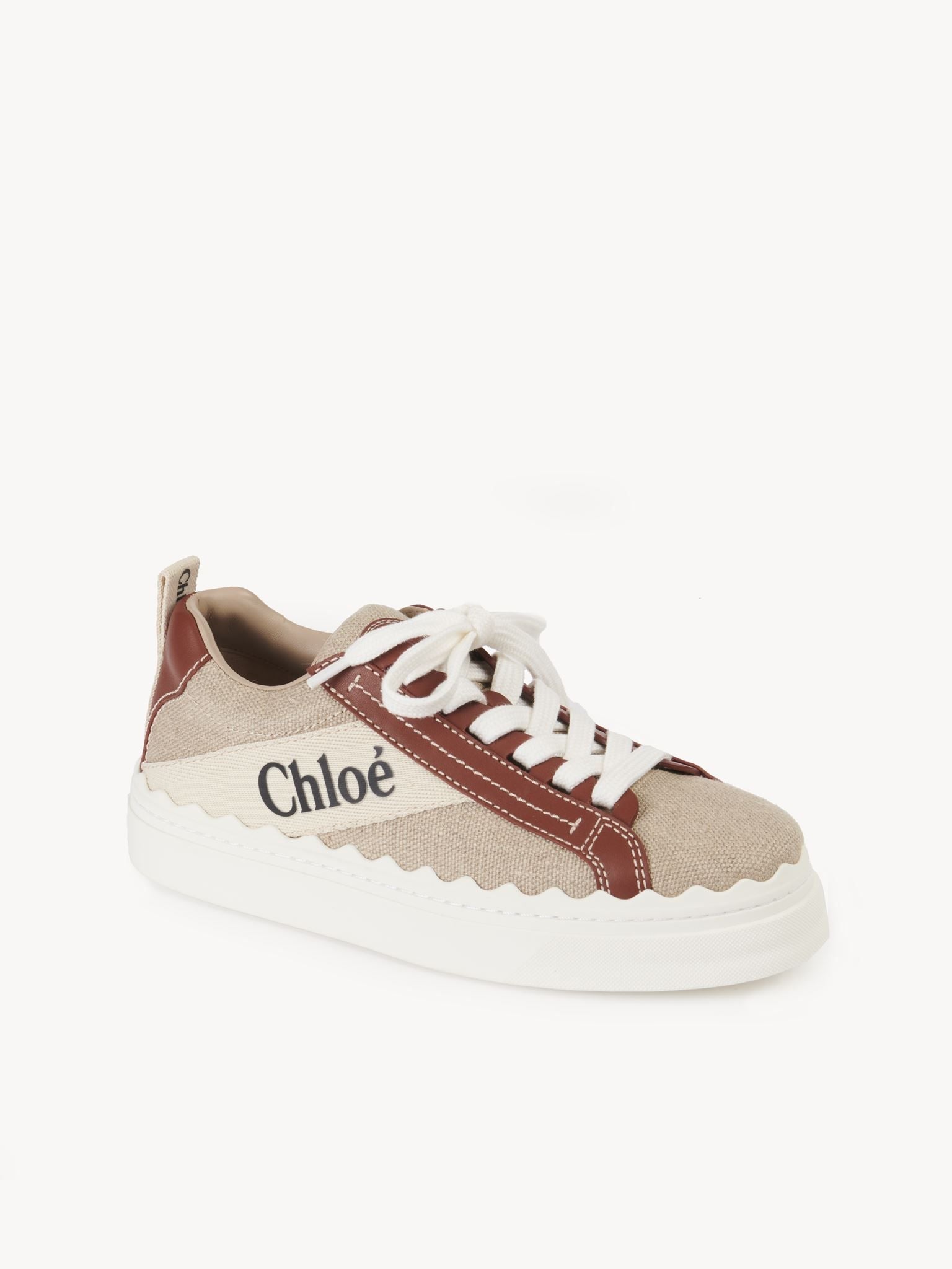 Sneakers Lauren en cuir - White & Brown