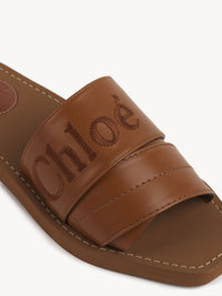 Mules plates Woody en cuir - Caramelo