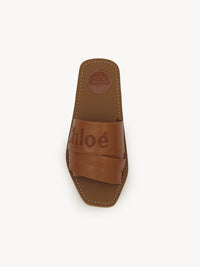 Mules plates Woody en cuir - Caramelo