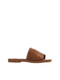 Mules plates Woody en cuir - Caramelo