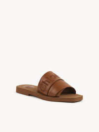 Mules plates Woody en cuir - Caramelo