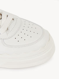 Sneakers Lauren à scratch en cuir - White