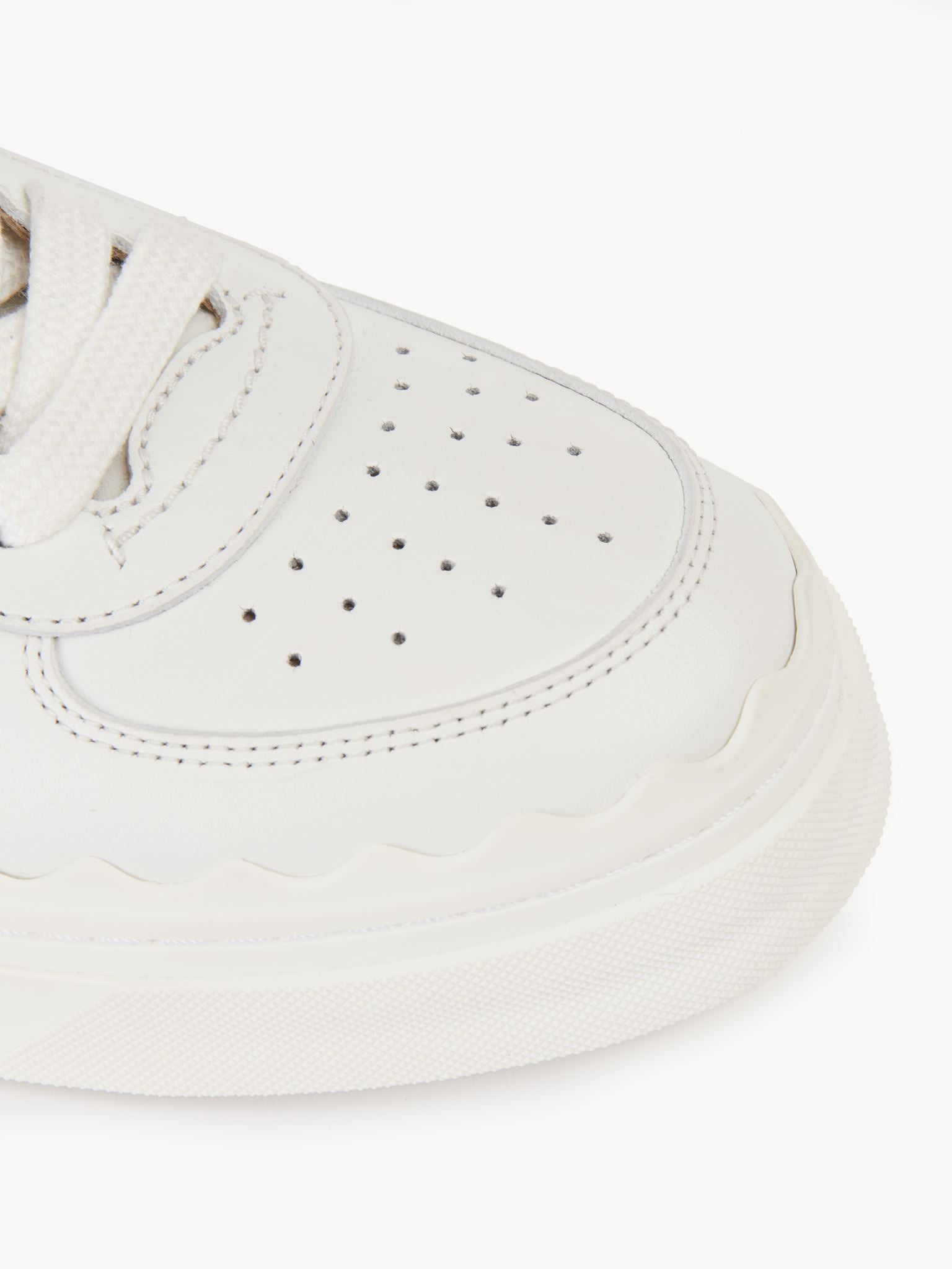 Sneakers Lauren à scratch en cuir - White