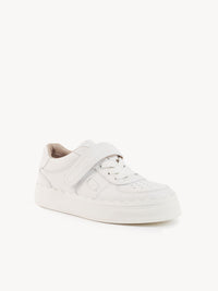 Sneakers Lauren à scratch en cuir - White