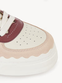 Sneakers Lauren à scratch en cuir - Purple & Beige