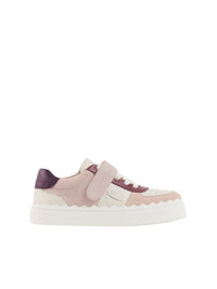 Sneakers Lauren à scratch en cuir - Purple & Beige