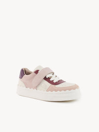 Sneakers Lauren à scratch en cuir - Purple & Beige