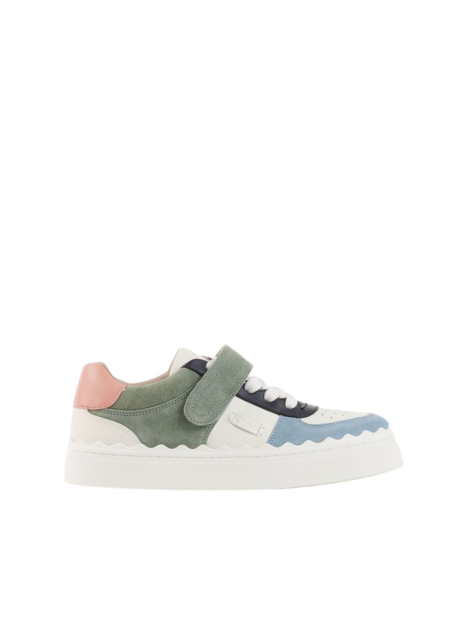 Sneakers Lauren à scratch en cuir - Pink Green