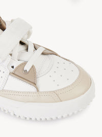 Sneakers Franckie en cuir - Beige Blanc